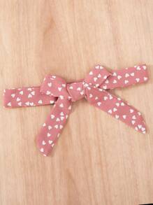 Young Girls Valentine's Day Fashion Heart Print Ruffle Hem Sleeveless Jumpsuit + Belt