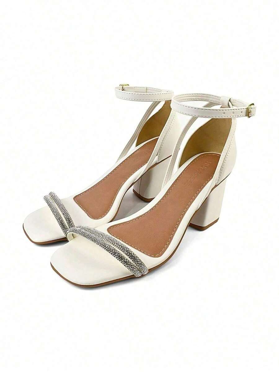 Women's Sandals, Block Heel, Comfortable - Blanco - Ver 1