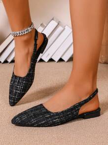 Women's Vintage Penny Loafers, French Romantic Pointed Toe Low-Heeled Hollow Out Shoes For Spring/Summer - Black - View 6