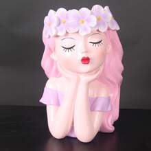 Creative Resin Flower Vase Cute Flower Girl/Fruit Girl Plant Pots Small Succulent Pots For Indoor Outdoor Garden Decor