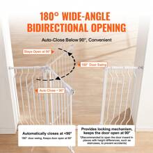 Pet Safety Gate, 29.5" - 51" Wide, 29.5" - 46.4" Wide, 29.5" - 37" Wide, 30" High, Dog Gate For Stairs And Houses, -In Automatic Closing Pet Safety Gate For Children With Pressure Mounting Kit And Wall Mounting Kit, White Or Black - 29.5" - 51" wide, white - 查看 4