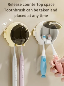 1 件免钻浴室牙刷架，创意可爱漱口杯收纳架，宇航员形状防水牙刷收纳架，可爱的浴室储物架，圣诞礼物，新年礼物，学校用品