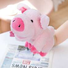 Juguete de peluche suave y lavable de 25 cm/9.84 pulgadas con forma de animales de la jungla, títere de mano para el juego de roles de niños con león, canguro, elefante, jirafa, cerdo, mono, con boca abierta como accesorios de actuación, muñeco de peluche que ofrece a los niños un gran títere de dedo