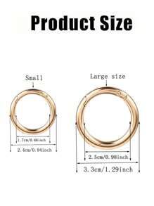 10pcs Metallic O-Ring Snap Hooks Suitable For DIY Jewelry, Openable Round Keychain Carabiner Clip Dog Leash Connector - Multicolor - View 5