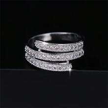 1 件女士时尚优雅多层锆石戒指、婚礼派对配饰和节日礼物 - 戒指 - 查看 11