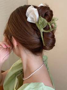1 件甜美郁金香发夹优雅的后脑勺高端感觉大发夹森系发饰 - 彩色 - 查看 3