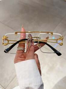 1 pieza Gafas rectangulares personalizadas para mujeres, minimalistas y prácticas de múltiples funciones