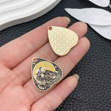 3/6pcs Black Alloy Enamel Charms Vintage Tarot Sun Star Moon Gothic Tarot Heart Shaped Charms For DIY Jewelry Crafts Making