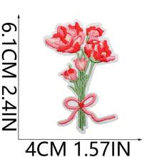 1片/20片装刺绣布贴 – 浪漫粉色花束、心形蛋糕、蝴蝶结和靴子图案，可熨烫/缝制，适用于圣诞节和新年节日服装、包包、帽子、牛仔裤和T恤的装饰，涤纶材质，DIY时尚布贴 | 爱心主题装饰 | 精致刺绣