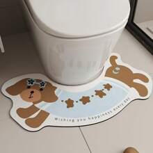 1 件可爱腊肠犬硅胶垫，防溅 U 型浴室地毯，家用可水洗，柔软针织，手工制作，无纺布，防滑，易于清洁，3.5 厘米厚房间装饰浴室配件返校入口装饰浴室厨房装饰 - 彩色 - 查看 9