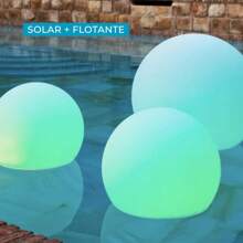 NEWGARDEN Esfera Iluminada Buly 40 Floating | Luz LED RGB,Fría y Cálida | Lámpara de Ambiente, Múltiples Tamaños | Esfera de Luz,Decoración Hogar,Exteriores, Patios y Terrazas (Solar+ Flotante) - 1 - Ver 3