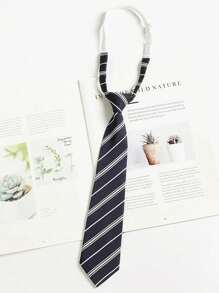 1pc Elasticated Striped Bow Tie For Women, Suitable For Schoolgirl Style, Casual Daily & Street Wear