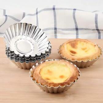 3件/5件/10件菊花灯蛋挞模具，果冻模具，蕾丝蛋糕杯平底，烘焙模具烤盘，厨房小工具，厨房配件，家居用品