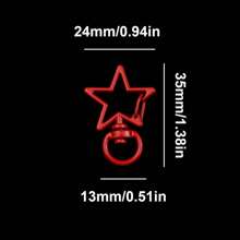 20 件彩色星形钥匙扣锌合金，新款糖果色 DIY 弹簧扣门装饰吊坠