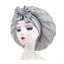Silky Satin Sleep Bonnet For Women With Adjustable Bow Ties - Luxurious Hair Protection Cap For Curly/Natural Hair, Multi-Color Options, Soft Nighttime Hair Care Essential,Bonnet,Shower Cap,Hair Products And Accessories For Barber Salon Beauty Travel Essentials