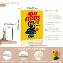 1pc Unframed Canvas Poster, Vintage Art, The Martians Are Coming! Movie Posters, Classic 90s Vintage Wall Movie Art Print Photos, Bedroom Living Room Hallway, Wall Art, Wall Decor, Winter Decor, Room Decor Ideal Gift, Posters, Wall Art, Room Decoration Stuff,Modern, Quotes Gifts Birthday Graduation