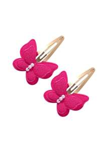 4pcs/Set Double-Layer Pearl Bow Hairclips, Seamless BB Clips Set, Handmade Fabric Edged Hair Clips, Cute Girl's Hair Accessories, Suitable For Daily Wear, Colorful Butterfly Hairpins