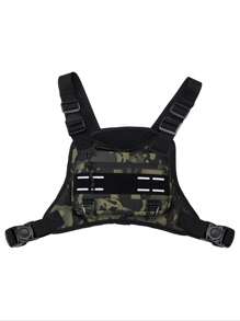 1pc Men's Water Resistant Chest Bag, Lightweight, Front Chest Pack For Running, Cycling, Workouts With Phone Holder And Extra Storage Suitable For Teen Summer Casual Outdoor Athletic Or Vacation Travel Or Graduation Gifts Or Birthday Dress Accessories Streetwear - Multicolor - View 10