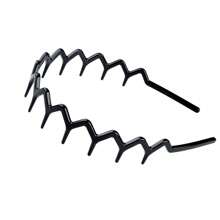 Set Of 2 Women Zig Zag Black Plastic Sharks Tooth Hair Comb Headband Fashion Women Leopard Hairbands Hair Accessories For Daily,Hairband,Hair Hoop Headbands
