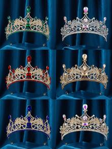 Vương miện và vương miện cho phụ nữ, Vương miện cưới pha lê cho phụ nữ Vương miện nữ hoàng băng đô Vương miện công chúa kim loại cho cô dâu sinh nhật dạ hội - Nhiều màu - Xem 1