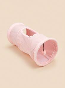 1pc Suede Fabric Pet Cat Tunnel With Puffball, Cat/Dog Toy
