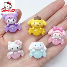 Sanrio Sanrio Adorable DIY, Set de 10 piezas/5 piezas/1 pieza, Piezas de resina de caramelo con efecto fosforescente, Pegamento de crema para DIY de fundas de teléfono, pasadores de cabello, ligas para el cabello, colgantes y joyería