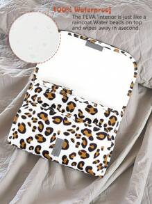 1pc Portable Baby Diaper Changing Pad, Multi-Functional Wet Wipe Pouch, Diaper Bag Accessory, Essential For Newborn Babies - Leopard - View 6