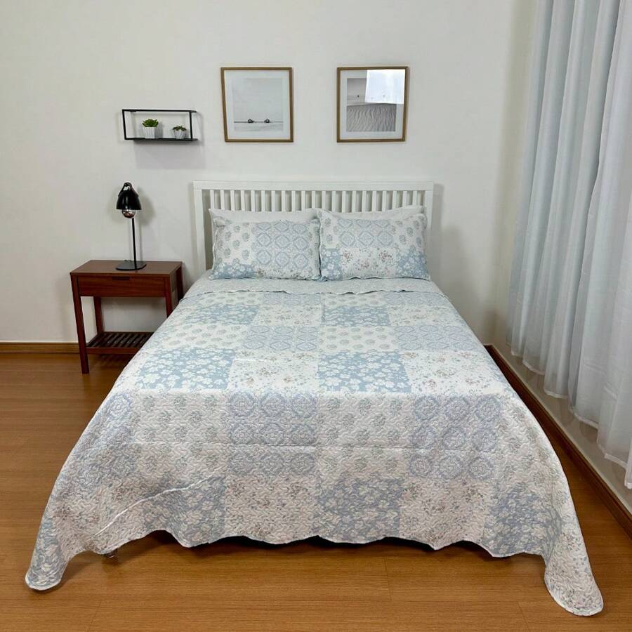 Boutis Ultrasonic Double-Sided 3-Piece Bedspread Kit With Pillowcase - Turin - View 1
