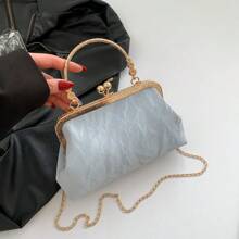 Bolso de mano formal de lentejuelas con estampado floral 2025, bolso de hombro cruzado de moda para mujer, bolso tipo tote de unicolor con zipper y cadena