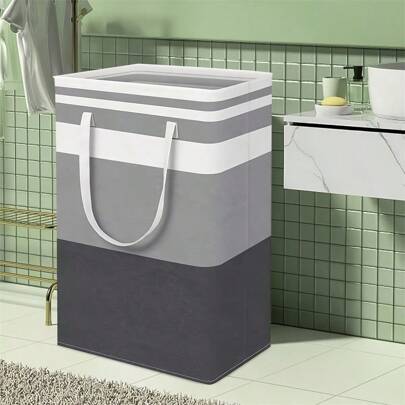 1 件洗衣篮，独立洗衣篮，可折叠高衣篮，带延长手柄，适用于宿舍和家庭的衣服、玩具和洗衣篮，家居浴室装饰浴室收纳秋季装饰