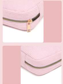 1pc Pink Sanitary Napkin Storage Bag, Portable Storage Bag, Large Capacity, Simple Style, Used To Store Sanitary Napkins, Panty Liners And Tampons, A Necessity For Girls, A Good Choice For Going Out.(L1 Stripe Series Makeup Bag Travel School Supplies Travel Essentials Make Up Bag Holiday Essentials Cosmetic Bag Makeup Bags Makeup Pouch Makeup Organizer Holiday Winter 2024 Make Up Organizer Makeup Storage