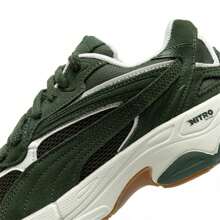 Puma 男女款低帮厚底复古厚底运动鞋，休闲运动鞋 - 軍綠色-白色 - 查看 6