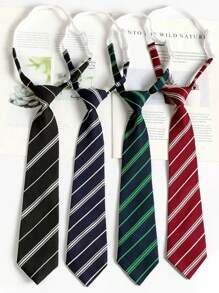 1pc Elasticated Striped Bow Tie For Women, Suitable For Schoolgirl Style, Casual Daily & Street Wear