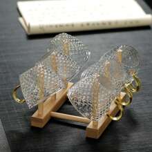 12/6/4/2pcs 120ml Dragon Scale Patterned Glass Cup, High Quality Glass Cup, Tea Cup, Hot & Cold Drink Cup, Suitable For Tea, Coffee, Home, Office, Cafe - Clear - View 4