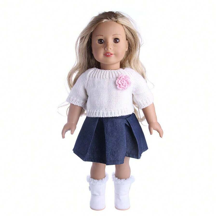 18'' Doll Clothes Outfit Dress Clothes For American Girl Our Generation My Life Doll Christmas Gift - 黑與白 - 查看 1