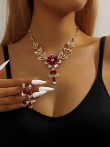 Luxury Rhinestone Fringe Bridal Necklace Earrings Set, Sexy Alloy Jewelry With Sparkling Rhinestones For Parties And Holidays, Thanksgiving Elegant Accessories For Women - Two Pieces Set - Silver - View 18