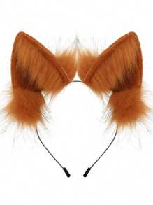 毛茸茸的猫狼狐狸耳朵头饰万圣节头饰角色扮演服装派对、狂欢