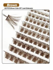 120 PCS Brown DIY Lash Extensions Crossed Wispy Lash Clusters Individual Eyelashes Natural Soft Lightweight 8-16mm Reusable Mix Style Lash Clusters Lash Clusters, Eyelash Clusters, Individual Eyelashes, Lashes, Fake Lashes
