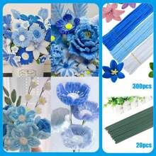 320 Fluffy Pipe Cleaners Craft Supplies Golden Bouquet Supplies Sunflower Pipe Cleaners Bulk DIY Flower Bouquet Kit Graduation Gift, Wedding Gift, Valentine's Day Gift, Chenille Stems Art