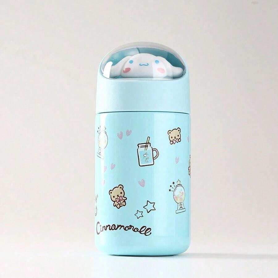 Miniso 肉桂狗玩偶保温杯 280毫升/9.47盎司,触感舒适,保温效果好,便携易用,适合旅行、工作和学习(1个) - 藍色 - 查看 1