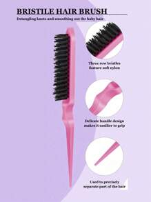 6 pièces/Ensemble de brosses à cheveux pour enfants, bouteille de spray pour cheveux, anneau de tresse, peigne à queue de rat, brosse à cheveux pour volume, brosse à cheveux pour le contrôle des pointes