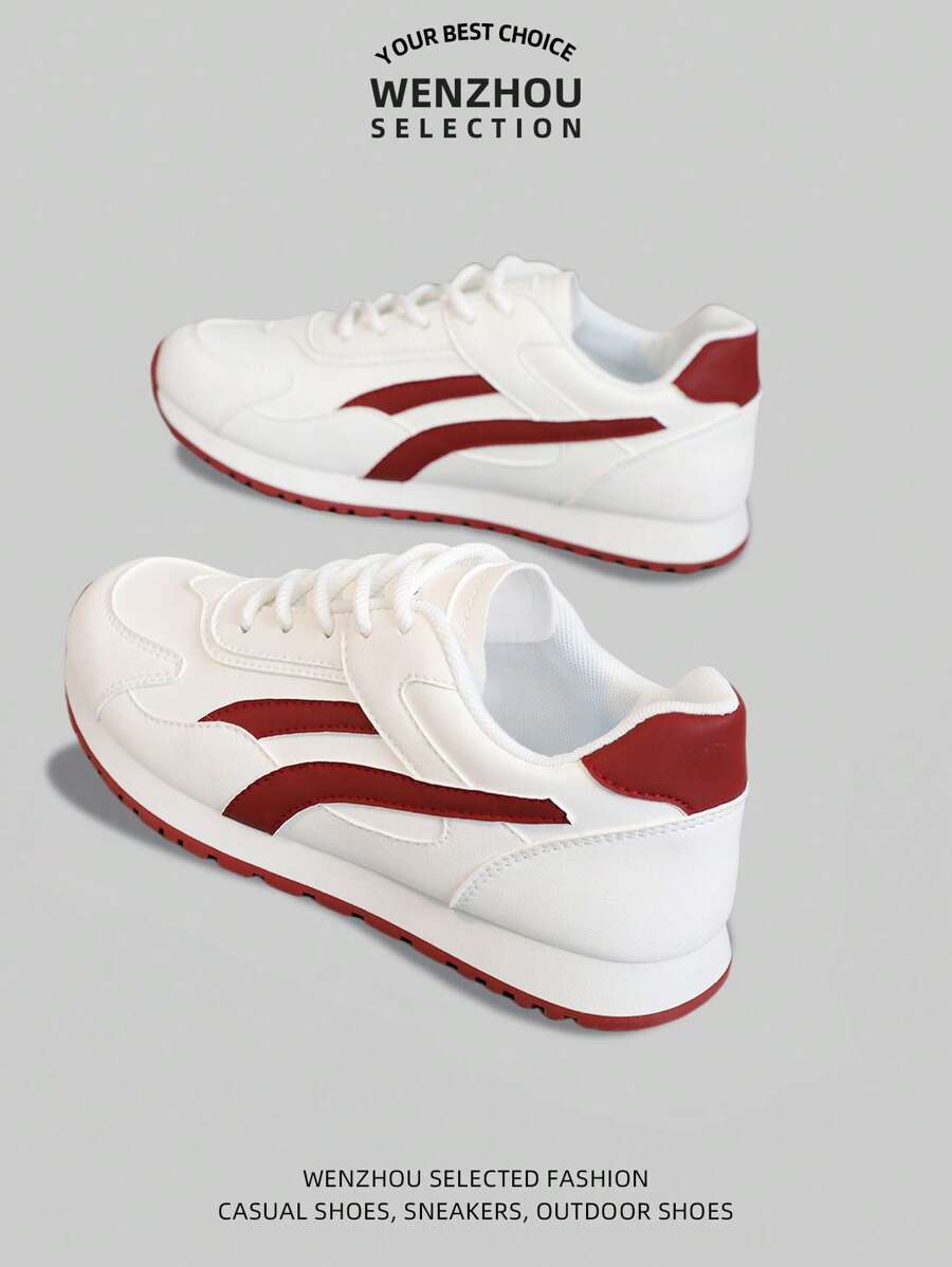 Nuevos tenis de mujer para primavera/otoño de estilo urbano, con plataforma, respirables, de color block y suela vulcanizada para uso casual