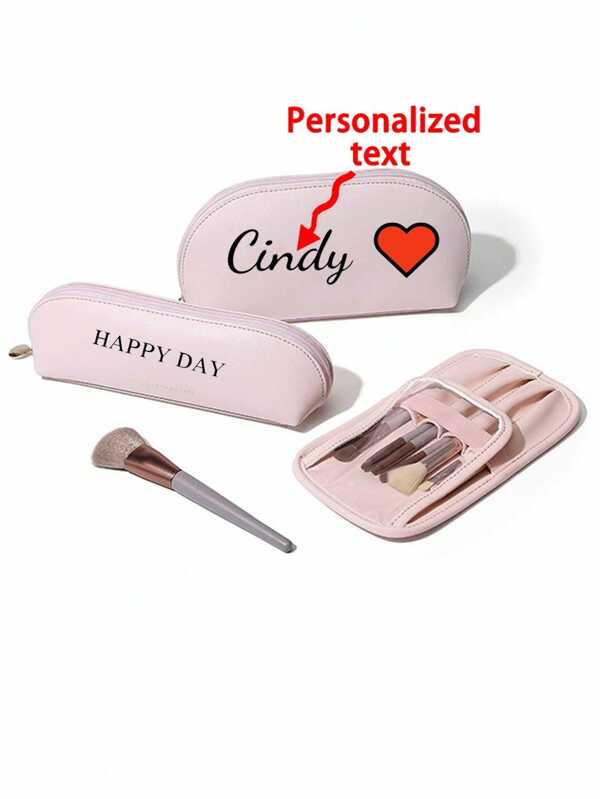 1pc Custom Name Text New Makeup Bag Makeup Brush Storage Bag Ins Advanced Sense Network Red Portable 2025 New Waterproof Multi-Functional Toiletry Bag