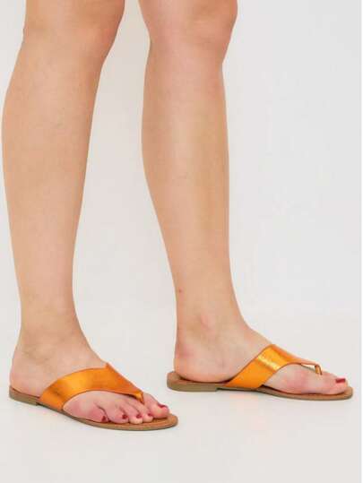 Sandalias planas casuales y sencillas, de verano