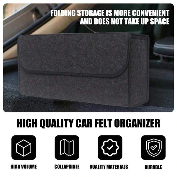1pc Super Lightweight Foldable Storage Bag, Large Capacity Organizer Bag For Car Trunk, Bedroom, Clothes, Books, Stationery