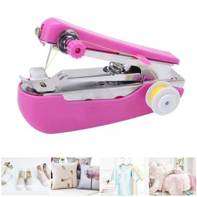 1pc Mini Manual Sewing Machine-Creative Sewing Machine,Portable Hand Stitcher Tool, Cordless Handheld Sewing Machine For Fabric Repair, Small Sewing Machine For Travel And Home Use, Easy To Operate, Ideal For Quick Fixes And DIY Projects,Lightweight And Compact, Essential For Beginners And Sewing Enthusiasts.