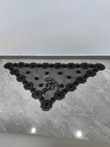 1 pezzo di pizzo nero di dimensioni 128cm*65cm, accessorio per abbigliamento, decorazione per cappelli, paralumi, tovaglie, vestiti, gonne