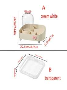 1/2/4/5/20 piezas Cajas de almacenamiento portátiles de moda, estantería con cubierta transparente para aparador, dispensador de gran capacidad para el baño, adecuado para lápiz labial, perfume, brochas de maquillaje, lápiz de cejas, accesorios para el cabello, joyas, decoración del hogar, regalos para la vuelta al cole.