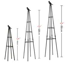 47/67in Metal Plant Trellis For Climbing Plants Outdoor, Black Pyramid Plant Support For Vine Rose Potted Plants Indoor Tomatoes - Black - View 3