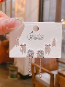 Colorful Love Cute Fringe Delicate Bow 6-Piece Set Elegant Earrings - Earrings Set - View 7